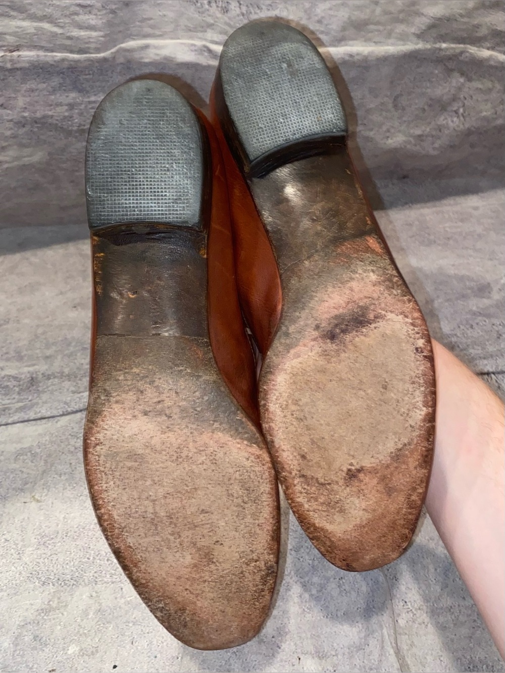 Ferragamo Gancini Horsebit Accent Gold Leather Loafers Shoes Flats 7.5 Vintage - Picture 9 of 9